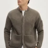 Bomber a Coste in Lana Cardata