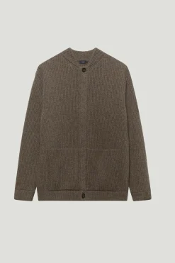 Bomber a Coste in Lana Cardata
