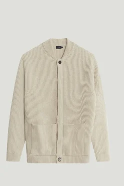 Bomber a Coste in Lana Cardata