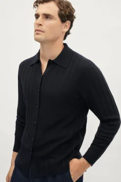 Camicia a Coste in Lana Ultrasoft
