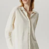 Camicia A Manica Lunga In Lino Cotone