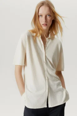 Camicia a Maniche Corte in Lino Cotone