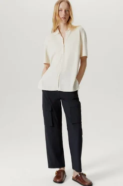 Camicia a Maniche Corte in Lino Cotone