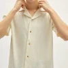 Camicia Collo Bowling in Lino Cotone