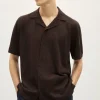 Camicia Collo Bowling in Lino Cotone