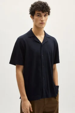 Camicia Collo Bowling in Lino Cotone