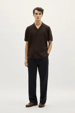 Camicia Collo Bowling in Lino Cotone