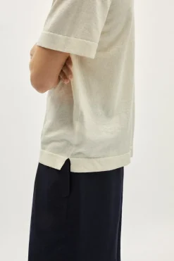 Camicia Collo Bowling in Lino Cotone