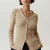 Cardigan a coste in Cotone Organico