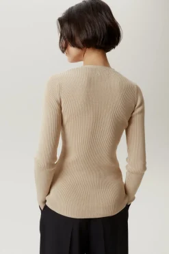 Cardigan a coste in Cotone Organico
