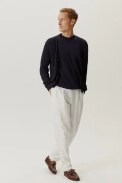 Cardigan a Costine in Lino e Cotone
