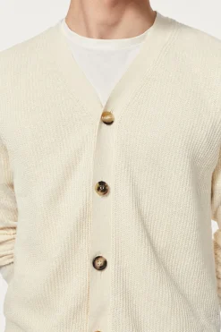 Cardigan a Costine in Lino e Cotone