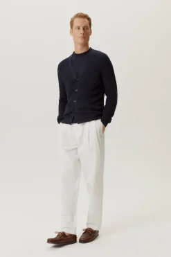 Cardigan a Costine in Lino e Cotone