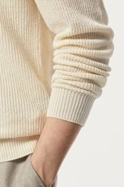 Cardigan a Costine in Lino e Cotone
