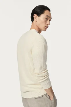 Cardigan a Costine in Lino e Cotone