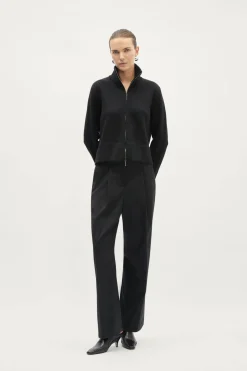 Giacca a collo alto con zip in Lana Merino