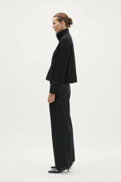 Giacca a collo alto con zip in Lana Merino