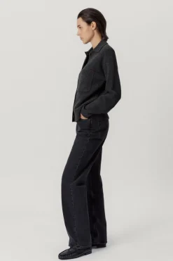 Giacca con Collo Polo in Lana Cardata