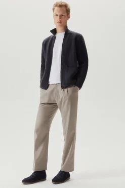 Giacca con Zip in Lana Cotta