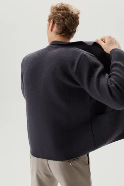 Giacca con Zip in Lana Cotta