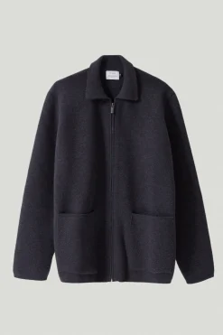Giacca con Zip in Lana Cotta