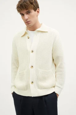 Giacca Tricot traforata in Cotone Organico