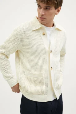 Giacca Tricot traforata in Cotone Organico