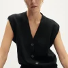 Gilet con bottoni in Lana Merino