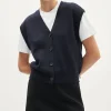 Gilet con bottoni in Lana Merino