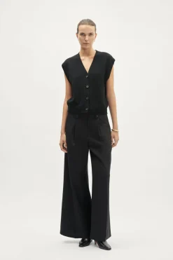 Gilet con bottoni in Lana Merino