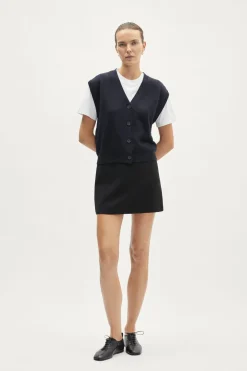 Gilet con bottoni in Lana Merino