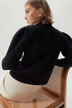 Girocollo con Pinces in Lana Merino