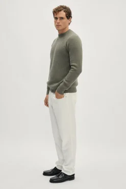 Girocollo in Lana Cardata con manica raglan