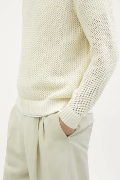 Girocollo Tricot traforato in Cotone Organico