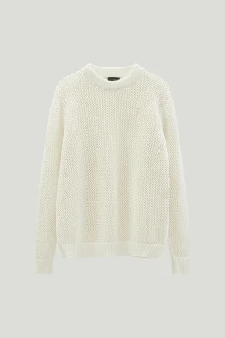 Girocollo Tricot traforato in Cotone Organico