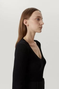 Maglia con Scollo Ampio in Lana Merino