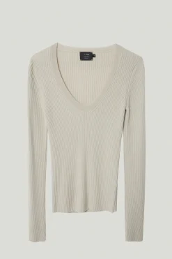 Maglia con Scollo Ampio in Lana Merino