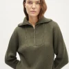Maglia con scollo Zip in Lana Merino