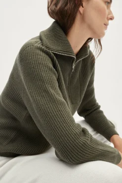 Maglia con scollo Zip in Lana Merino