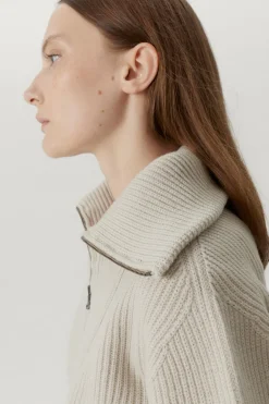 Maglia con scollo Zip in Lana Merino