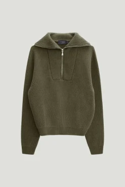 Maglia con scollo Zip in Lana Merino