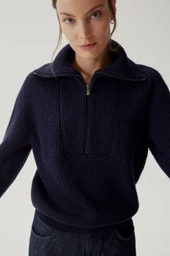 Maglia con Zip in Lana Merino