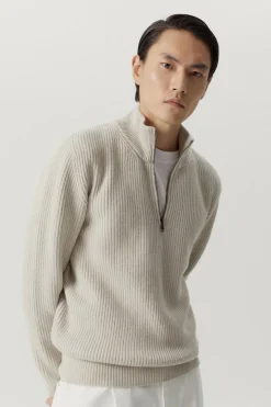 Maglia con Zip in Lana Merino