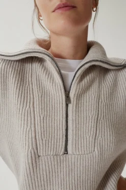 Maglia con Zip in Lana Merino