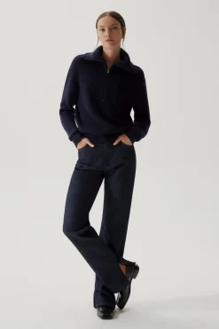 Maglia con Zip in Lana Merino