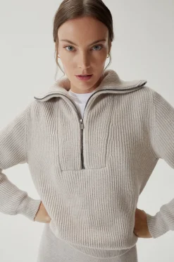Maglia con Zip in Lana Merino