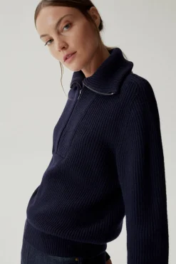 Maglia con Zip in Lana Merino