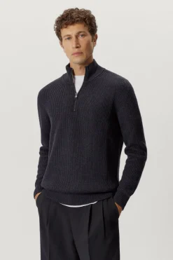 Maglia con Zip in Lana Merino