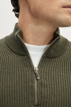 Maglia con Zip in Lana Merino