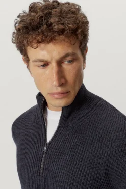 Maglia con Zip in Lana Merino
